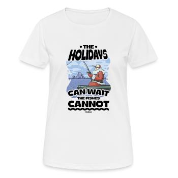 Angler - Frauen T-Shirt atmungsaktiv - Weiß - Vorne - AI Model Female 172 dark (172cm)