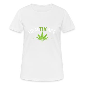 Healthcare Funny THC Marihuana Weed Cannabis - Frauen T-Shirt atmungsaktiv - Weiß - Vorne - AI Model Female 172 dark (172cm)