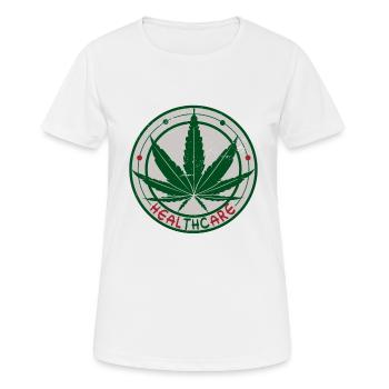 Healthcare Funny THC Marihuana Weed Cannabis - Frauen T-Shirt atmungsaktiv - Weiß - Vorne - AI Model Female 172 dark (172cm)