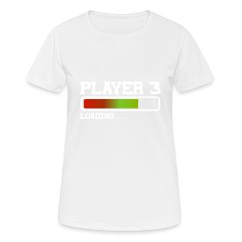 Spieler 3 Lädt Neues Gaming Vater Baby - Frauen T-Shirt atmungsaktiv - Weiß - Vorne - AI Model Female 172 dark (172cm)