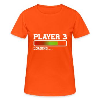 Le joueur 3 charge le nouveau bébé du père du jeu - T-shirt respirant Femme - orange néon - Devant - AI Model Female 172 dark (172cm)