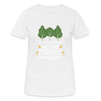 Laubbaum Naturschutz Camping Berge Wald - Frauen T-Shirt atmungsaktiv - Weiß - Vorne - AI Model Female 172 dark (172cm)