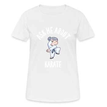 Posez-moi des questions sur le karaté - T-shirt respirant Femme - blanc - Devant - AI Model Female 172 dark (172cm)
