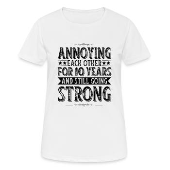 Wedding Anniversary 10 years Married couple - Women's Breathable T-Shirt - white - Front - AI Model Female 172 dark (172cm)