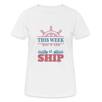 lustiger Kapitän Spruch Schifffahrt Meer - Frauen T-Shirt atmungsaktiv - Weiß - Vorne - AI Model Female 172 dark (172cm)