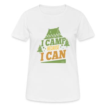 Je campe parce que je peux camper - T-shirt respirant Femme - blanc - Devant - AI Model Female 172 dark (172cm)