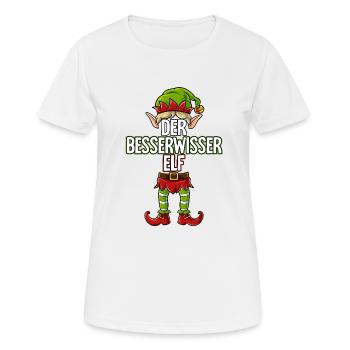 Besserwisser Elf Partnerlook Weihnachten - Frauen T-Shirt atmungsaktiv - Weiß - Vorne - AI Model Female 172 dark (172cm)