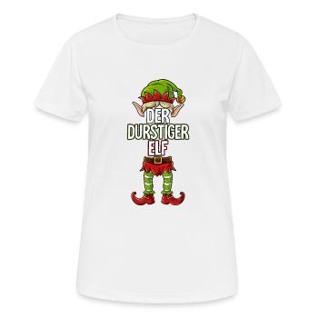 Durstiger Elf Partnerlook Weihnachten - Frauen T-Shirt atmungsaktiv - Weiß - Vorne - AI Model Female 172 dark (172cm)