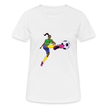 Brazilian National Soccer Team I Football Brazil - Frauen T-Shirt atmungsaktiv - Weiß - Vorne - AI Model Female 172 dark (172cm)