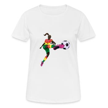Ghana National Soccer Team I Football Ghana - Frauen T-Shirt atmungsaktiv - Weiß - Vorne - AI Model Female 172 dark (172cm)