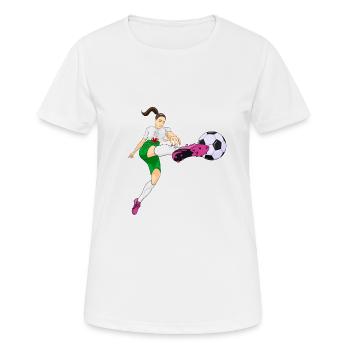 Welsh National Soccer Team I Football Wales - Frauen T-Shirt atmungsaktiv - Weiß - Vorne - AI Model Female 172 dark (172cm)