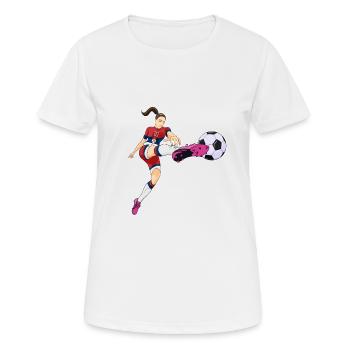 Serbian National Soccer Team I Football Serbia - Frauen T-Shirt atmungsaktiv - Weiß - Vorne - AI Model Female 172 dark (172cm)