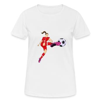 Swiss National Soccer Team I Football Switzerland - Frauen T-Shirt atmungsaktiv - Weiß - Vorne - AI Model Female 172 dark (172cm)