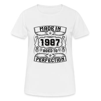 1987 Birthday Born 87 Year of birth - Women's Breathable T-Shirt - white - Front - AI Model Female 172 dark (172cm)