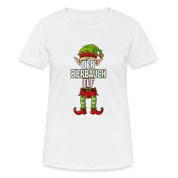 Bierbauch Elf Partnerlook Weihnachten - Frauen T-Shirt atmungsaktiv - Weiß - Vorne - AI Model Female 172 dark (172cm)