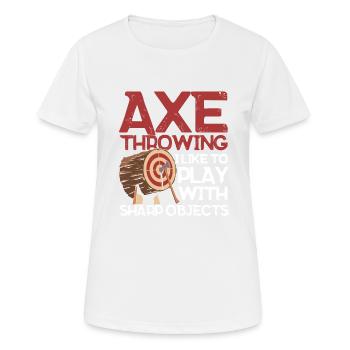 Axt Werfer Axt Werfen Axt Geschenk - Frauen T-Shirt atmungsaktiv - Weiß - Vorne - AI Model Female 172 dark (172cm)