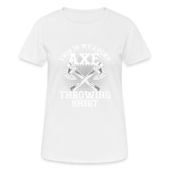 Axt Werfer Axt Werfen Axt Geschenk - Frauen T-Shirt atmungsaktiv - Weiß - Vorne - AI Model Female 172 dark (172cm)