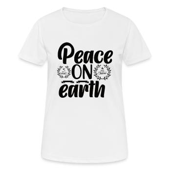 Frieden Peace Liebe Friede Weltfrieden - Frauen T-Shirt atmungsaktiv - Weiß - Vorne - AI Model Female 172 dark (172cm)
