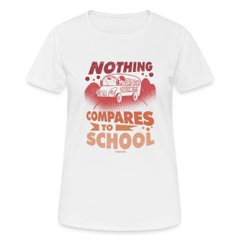 Schulbus fährt zur Schule - Frauen T-Shirt atmungsaktiv - Weiß - Vorne - AI Model Female 172 dark (172cm)