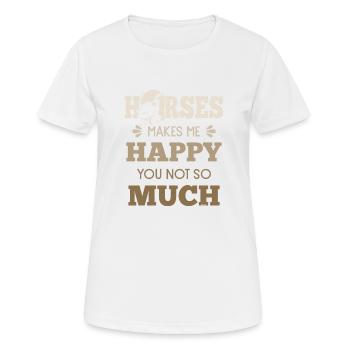Pferde machen mich glücklich - Frauen T-Shirt atmungsaktiv - Weiß - Vorne - AI Model Female 172 dark (172cm)