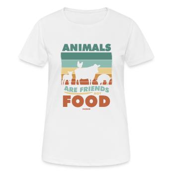 Tierrechte vegan gesund Lebensmittel - Frauen T-Shirt atmungsaktiv - Weiß - Vorne - AI Model Female 172 dark (172cm)