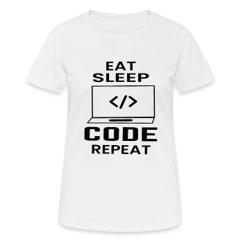 Cadeau de programmeur développeur de logiciels - T-shirt respirant Femme - blanc - Devant - AI Model Female 172 dark (172cm)