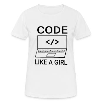 Développeur logiciel Programmeuse Femmes Fille - T-shirt respirant Femme - blanc - Devant - AI Model Female 172 dark (172cm)