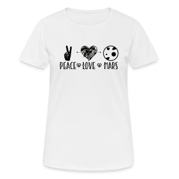 Mars Frieden Liebe - Frauen T-Shirt atmungsaktiv - Weiß - Vorne - AI Model Female 172 dark (172cm)