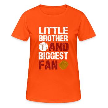 Petit frère et plus grand fan de baseball - T-shirt respirant Femme - orange néon - Devant - AI Model Female 172 dark (172cm)
