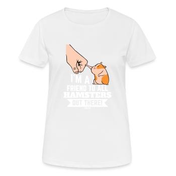 Hamster - Frauen T-Shirt atmungsaktiv - Weiß - Vorne - AI Model Female 172 dark (172cm)