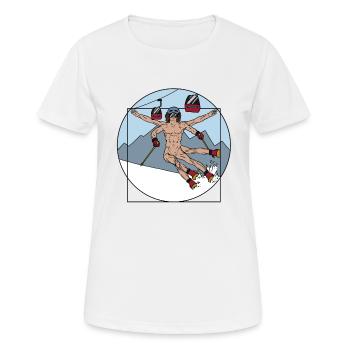 Alpin Wintersport Ski Berge Alpen Piste Skifahren - Frauen T-Shirt atmungsaktiv - Weiß - Vorne - AI Model Female 172 dark (172cm)
