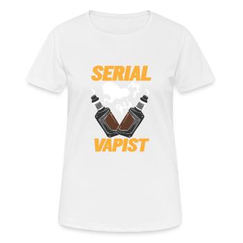 Vaping Serial Vapist E-cigarette - Women's Breathable T-Shirt - white - Front - AI Model Female 172 dark (172cm)