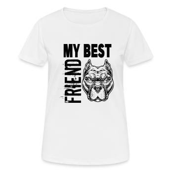 Meilleur ami Pitbull Race de chien de compagnie - T-shirt respirant Femme - blanc - Devant - AI Model Female 172 dark (172cm)