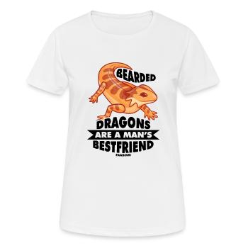 Dragon barbu Australie Terrarium Reptile - T-shirt respirant Femme - blanc - Devant - AI Model Female 172 dark (172cm)