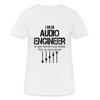 Ingénieur du son Ingénieur du son Ingénieur du son Mixeur - T-shirt respirant Femme - blanc - Devant - AI Model Female 172 dark (172cm)