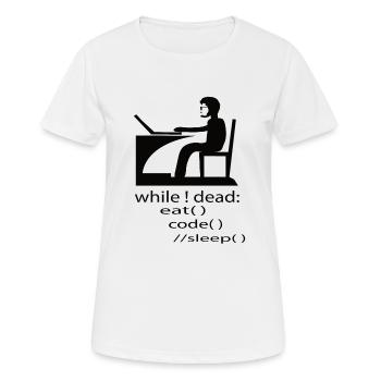 Cadeau de programmeur développeur de logiciels - T-shirt respirant Femme - blanc - Devant - AI Model Female 172 dark (172cm)