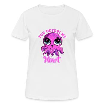 Pinky You Octopi My Heart Calamar Adorable - Frauen T-Shirt atmungsaktiv - Weiß - Vorne - AI Model Female 172 dark (172cm)