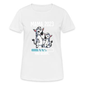 Werdende Mama 2023 - Frauen T-Shirt atmungsaktiv - Weiß - Vorne - AI Model Female 172 dark (172cm)