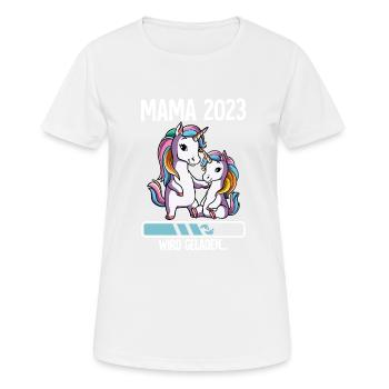 Werdende Mama 2023 - Frauen T-Shirt atmungsaktiv - Weiß - Vorne - AI Model Female 172 dark (172cm)
