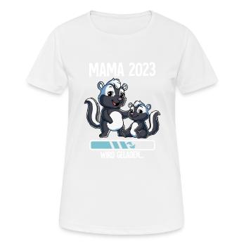 Werdende Mama 2023 - Frauen T-Shirt atmungsaktiv - Weiß - Vorne - AI Model Female 172 dark (172cm)