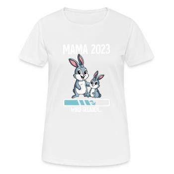 Werdende Mama 2023 - Frauen T-Shirt atmungsaktiv - Weiß - Vorne - AI Model Female 172 dark (172cm)
