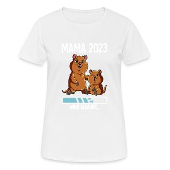 Werdende Mama 2023 - Frauen T-Shirt atmungsaktiv - Weiß - Vorne - AI Model Female 172 dark (172cm)