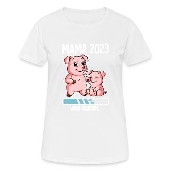 Werdende Mama 2023 - Frauen T-Shirt atmungsaktiv - Weiß - Vorne - AI Model Female 172 dark (172cm)