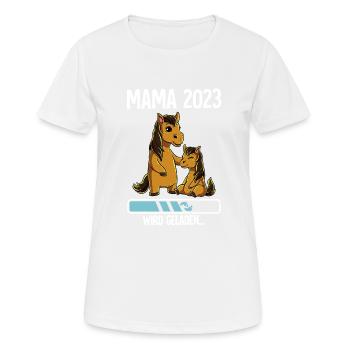 Werdende Mama 2023 - Frauen T-Shirt atmungsaktiv - Weiß - Vorne - AI Model Female 172 dark (172cm)