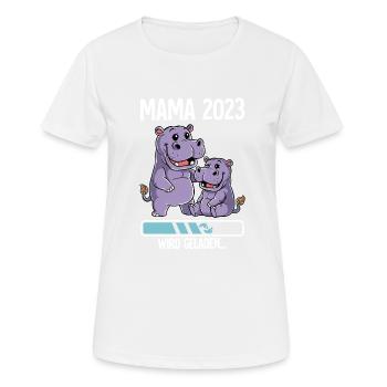 Werdende Mama 2023 - Frauen T-Shirt atmungsaktiv - Weiß - Vorne - AI Model Female 172 dark (172cm)
