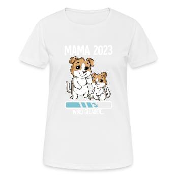 Werdende Mama 2023 - Frauen T-Shirt atmungsaktiv - Weiß - Vorne - AI Model Female 172 dark (172cm)