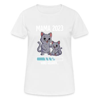Werdende Mama 2023 - Frauen T-Shirt atmungsaktiv - Weiß - Vorne - AI Model Female 172 dark (172cm)