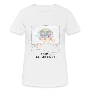 Chemise de nuit Anime Otaku Weeb Kawaii - T-shirt respirant Femme - blanc - Devant - AI Model Female 172 dark (172cm)
