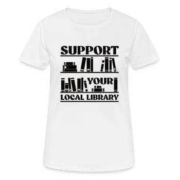 Bibliothek Bibliothekar Lesen - Frauen T-Shirt atmungsaktiv - Weiß - Vorne - AI Model Female 172 dark (172cm)