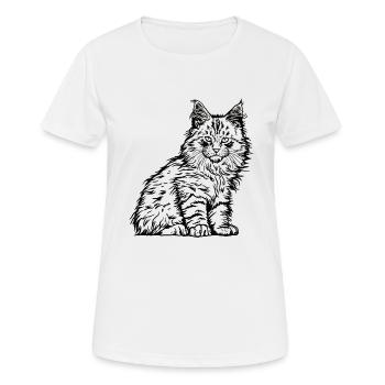 Maine Coon Cat Cat Pet House Tiger - Women's Breathable T-Shirt - white - Front - AI Model Female 172 dark (172cm)